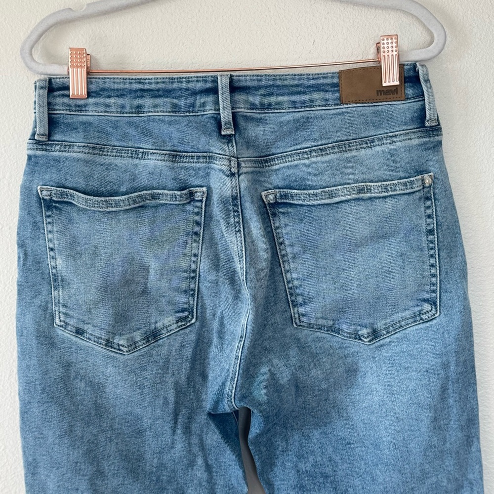 Mavi High Rise Straight Leg Jeans Raw Hem Organic Cotton Stretch 30 x 30 $128 - Picture 5 of 13